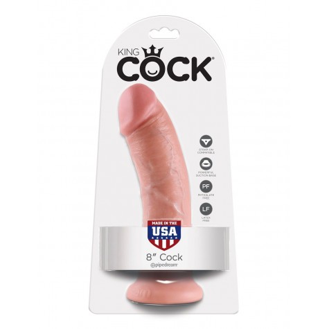 Реалистичный фаллоимитатор 8" Cock на присоске - 20,3 см.