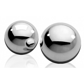 Серебристые металлические вагинальные шарики Heavy Weight Ben-Wa-Balls